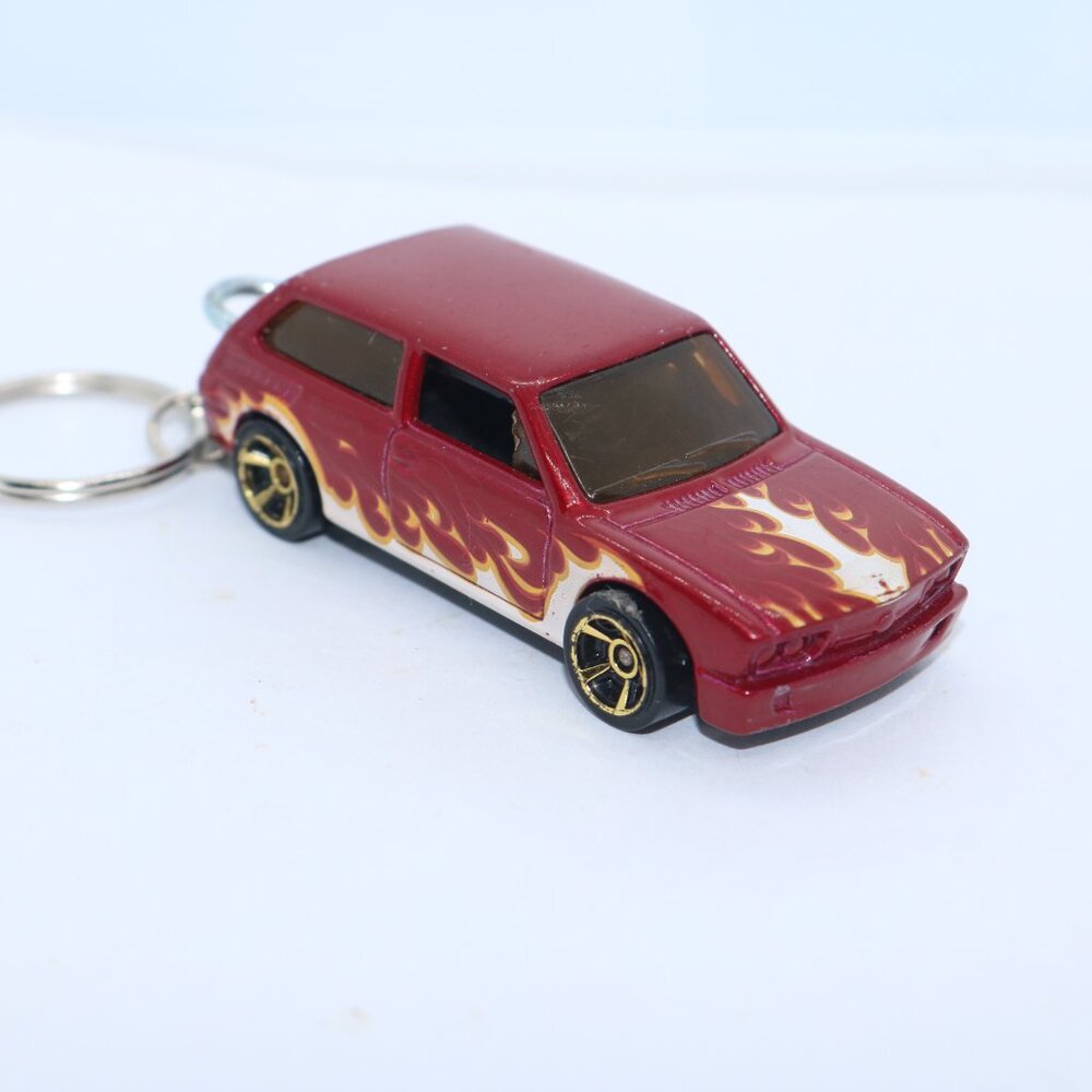 Hot Wheels hot rod wagon CUSTOM keychain OOAK